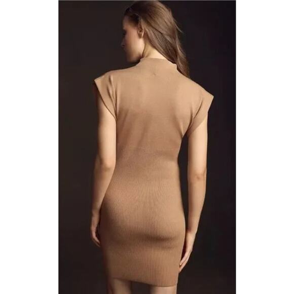 Womens Anthropologie Mock Neck Mini Sweater Dress Size Medium - Picture 2 of 7